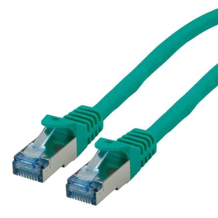 Roline Ethernetkabel Cat.6a, 0.5m, Grün Patchkabel, A RJ45 S/FTP Stecker, B RJ45, LSZH