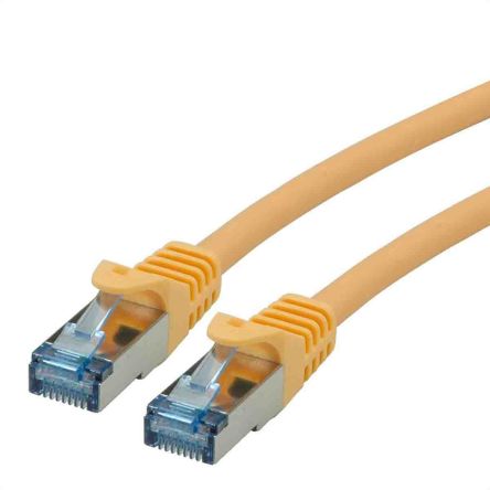 Roline Cable Ethernet Cat6a S/FTP De Color Amarillo, Long. 3m, Funda De LSZH, Libre De Halógenos Y Bajo Nivel De Humo