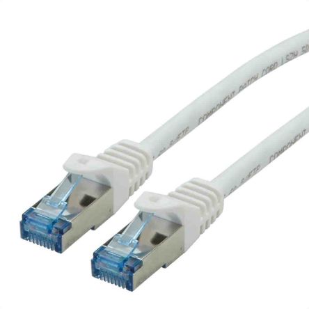 Roline Cable Ethernet Cat6a S/FTP De Color Blanco, Long. 3m, Funda De LSZH, Libre De Halógenos Y Bajo Nivel De Humo