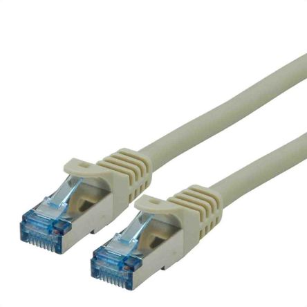 Roline Cable Ethernet Cat6a S/FTP De Color Gris, Long. 10m, Funda De LSZH, Libre De Halógenos Y Bajo Nivel De Humo