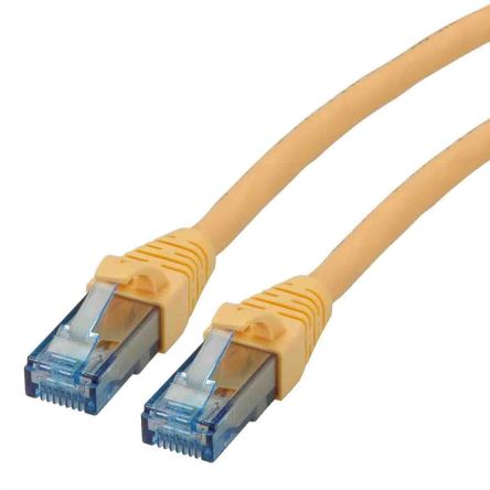 Roline Ethernetkabel Cat.6a, 300mm, Gelb Patchkabel, A RJ45 U/UTP Stecker, B RJ45, LSZH