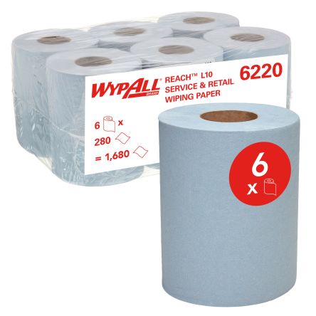 Kimberly Clark WypAll® Papierhandtuch Blau, 380mm, 280 X 6-Blatt