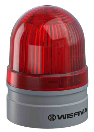 Werma EvoSIGNAL Mini, LED Blitz, Dauer Signalleuchte Rot, 24 V, Ø 62mm X 85mm