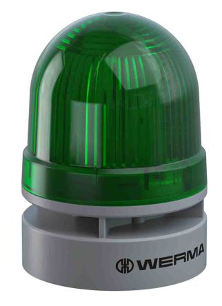 Werma EvoSIGNAL Mini Series Green Sounder Beacon, 115 → 230 V Ac, Base Mount