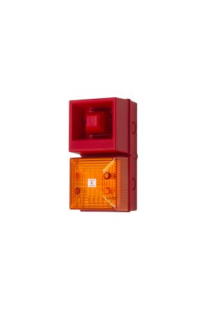 Clifford & Snell YL40 Series Amber Sounder Beacon, 115 V Ac, IP65, Fixed Mount, 108dB At 1 Metre