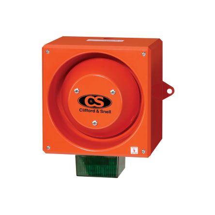 Clifford & Snell Segnalatore Acustico E Luminoso Serie YL80, Verde, 115 V C.a., 116dB A 1 M, IP66