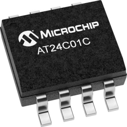 Microchip Chip De Memoria EEPROM AT24C01C-SSHM-B, 1kbit, 128 X, 8bit, Serie I2C, 550ns, 8 Pines SOIC