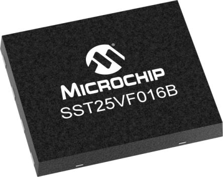 Microchip Memoria Flash, SPI SST25VF016B-50-4I-QAF-T 16Mbit, 2 X 8, 8ns, WSON-8, 8 Pines