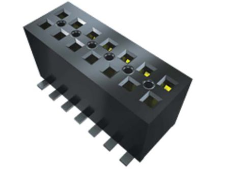 Samtec FLE Series Straight Surface Mount PCB Socket, 10-Contact, 2-Row, 1.27mm Pitch, Solder Termination