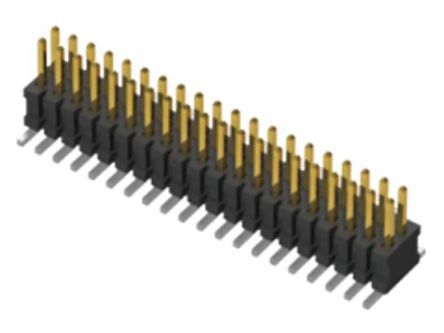 Samtec FTSH Series Straight Pin Header, 17 Contact(s), 1.27mm Pitch, 2 Row(s), Unshrouded