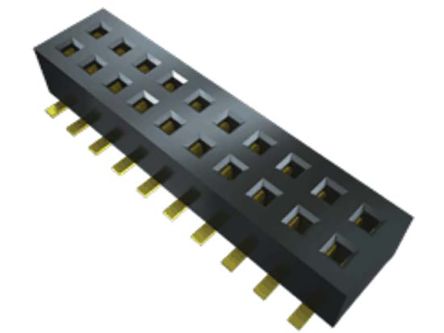 Samtec CLP Series Straight Surface Mount PCB Socket, 5-Contact, 2-Row, 1.27mm Pitch, Solder Termination