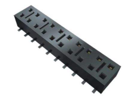 Samtec HLE Series Straight Surface Mount PCB Socket, 5-Contact, 2-Row, 2.54mm Pitch, Solder Termination