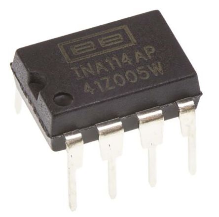 Texas Instruments Amplificador De Instrumentación, INA114AP, ±15 V 50μV Offset, 1MHZ PDIP, 8-Pines