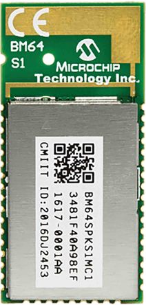 Microchip 蓝牙模块, 版本 5, 支持-90dBm, 最大输出功率 2dBm