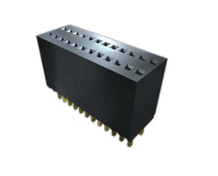 Samtec SMS Series Straight Through Hole Mount PCB Socket, 20-Contact, 1-Row, 1.27mm Pitch, Solder Termination