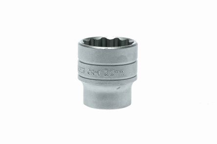 Teng Tools 1/2 In Drive 30mm Standard Socket, 12 Point, 43 Mm Overall Length
