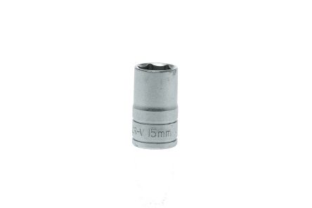 Teng Tools 1/2 In Drive 15mm Standard Socket, 6 Point, 38 Mm Overall Length