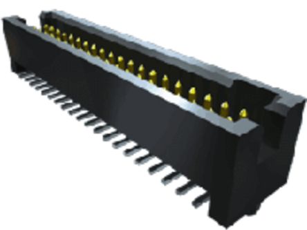 Samtec TFM Series Straight PCB Header, 40 Contact(s), 1.27mm Pitch, 2 Row(s), Shrouded