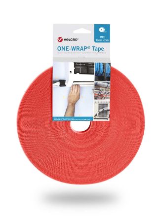 VELCRO® VEL-OW64105 One-Wrap Druckverschluss Klettband, 10mm X 25m, Rot