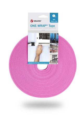 VELCRO® VEL-OW64109 One-Wrap Druckverschluss Klettband, 10mm X 25m, Pink
