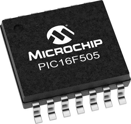 Microchip Microcontrolador PIC16F505T-I/SL, Núcleo PIC De 8bit, RAM 72 B, 20MHZ, SOIC De 14 Pines