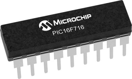 Microchip PIC16F716T-I/SO, 8bit PIC Microcontroller, PIC16F, 20MHz, 8 KB Flash, 18-Pin SOIC