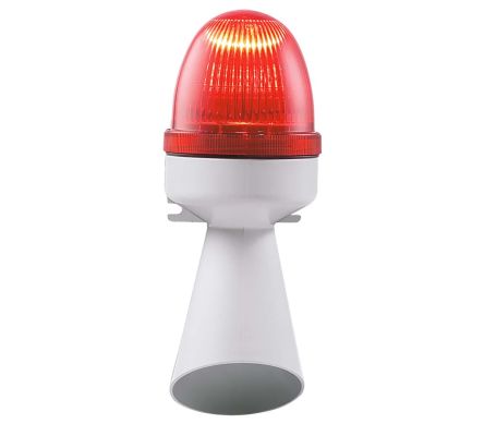 RS PRO LED Blitz-Licht Summer-Signalleuchte Rot / 96dB, 12 V Dc