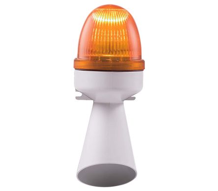 RS PRO Combinaison Balise - Buzzer, Lentille Ambre à LED, 12 V C.c. ; 24 V C.c.