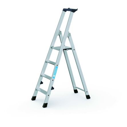 Zarges 人字梯, 4 踏板 , 打开长度 1.43m, 平台高0.83m, 铝框, 铝梯级