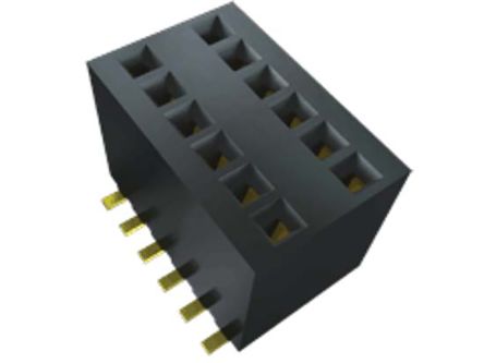Samtec RSM Series Straight Surface Mount PCB Socket, 60-Contact, 2-Row, 1.27mm Pitch, Solder Termination