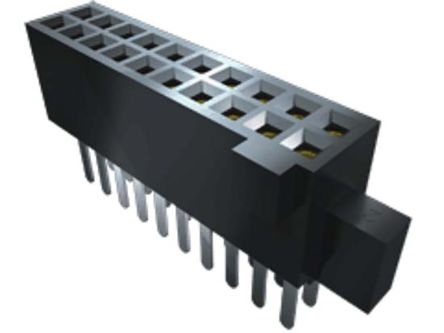 Samtec SFM Series Straight Surface Mount PCB Socket, 20-Contact, 2-Row, 1.27mm Pitch, Through Hole Termination