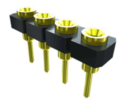 Samtec SL Series Straight Through Hole Mount PCB Socket, 6-Contact, 1-Row, 2.54mm Pitch, Solder Termination