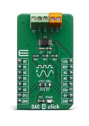 MikroElektronika MIKROE-3707, DAC 4 Click Board, Entwicklungskit