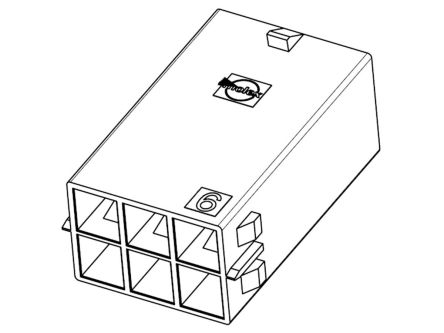 Molex 105411 Leiterplattensteckverbinder Gehäuse Buchse 5.7mm / 2-reihig Gerade