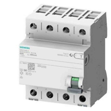 Siemens Interrupteur Différentiel 5SV3, 4 Pôles, 40A, 300mA