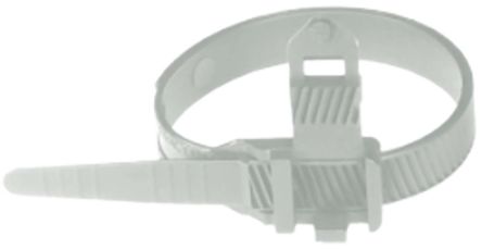 MECATRACTION CCD9-A Polyamid Kabelbinder Lösbar Weiß 9 Mm X 187mm, 100 Stück