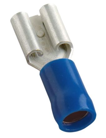 MECATRACTION S C100 Flachsteckhülse, Blau, Isoliert, 7.7 X 6.3mm, Buchse, 17AWG Min