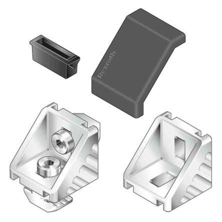 Bosch Rexroth Verbindungskomponente, Winkel-Abdeckkappe, Steckverbinderhalterung Und Gelenk Für 8mm, M4, L. 30mm