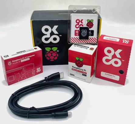 Okdo Raspberry Pi 4 B 8GB Basic Kit With Case And Cables (US)