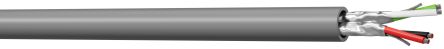 RS PRO Data Cable, 2 Pairs, 4 Cores, 0.34 mm², Screened, 22 AWG, 100m, Tinned Copper Shield