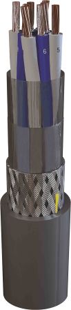 AXINDUS MarineCom YOZc 250 V Steuerkabel, 4-adrig X 0,75 Mm² Grau, 100m, Kupfergeflecht Verzinnt