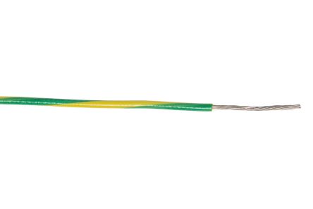 AXINDUS KY33A03 Series Green/Yellow 0.6 Mm² Hook Up Wire, 20 AWG, 19 X 0, 20, 200m, PVC Insulation