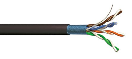 S2Ceb-Groupe Cae Cable Ethernet Cat6 F/UTP De Color Negro, Long. 100m, Funda De PVC, IEC 61156-6