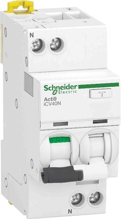 Schneider Electric RCBO A9 FI/LS-Schalter 25A, 1-polig, Empfindlichkeit 30mA, DIN-Schienen-Montage