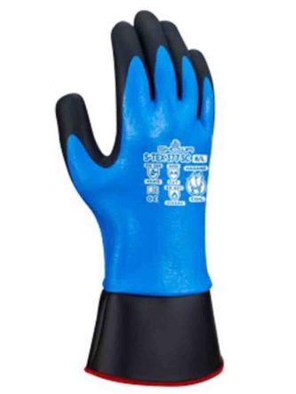 blue work gloves