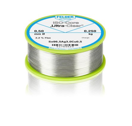 Felder Lottechnik Wire, 0.50mm Lead Free Solder, 217°C Melting Point