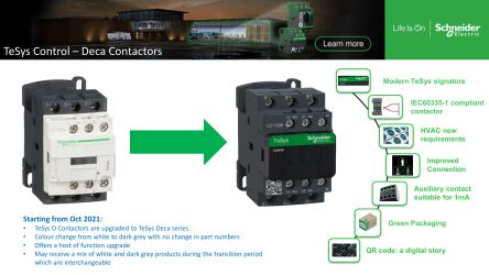 Schneider Electric Contacto Auxiliar TeSys D LADN, Montaje: Carril DIN, 2 NA, 140 A