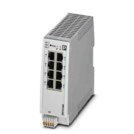 Phoenix Contact Switch Ethernet FL SWITCH 2308 PN 8 Ports RJ45, 1000Mbit/s, Montage Rail DIN 24V C.c.