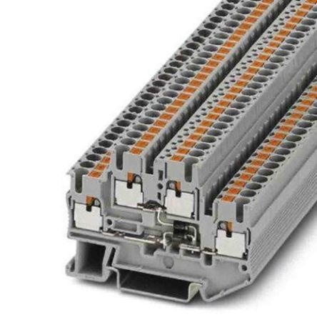 Phoenix Contact PTTB Series Grey Component Terminal Block, Push In Termination