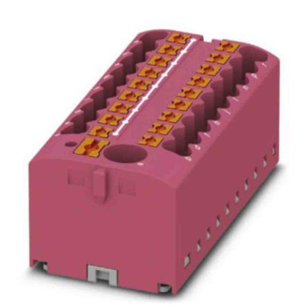 Phoenix Contact Distribution Block, 19 Way, 0.14 → 4mm², 24A, 450 V, Pink